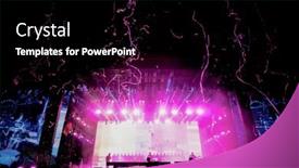  Presentation with live music concert - PPT theme having stage-lights-live-concert-summer background and a black colored foreground