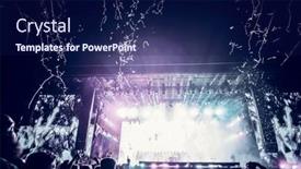  Presentation with live music concert - PPT layouts having stage-lights-live-concert-summer background and a navy blue colored foreground