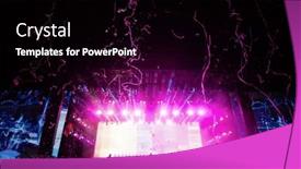  Presentation with live music concert - PPT theme featuring stage-lights-live-concert-summer background and a black colored foreground