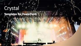  Presentation with live music concert - Presentation theme enhanced with stage-lights-live-concert-summer background and a black colored foreground