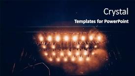  Presentation with live music concert - Slides having stage-lights-live-concert-summer background and a navy blue colored foreground