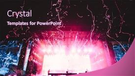  Presentation with live music concert - PPT layouts featuring stage-lights-live-concert-summer background and a wine colored foreground