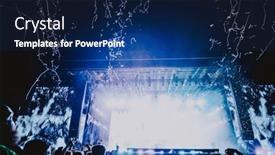  Presentation with live music concert - Theme enhanced with stage-lights-live-concert-summer background and a navy blue colored foreground