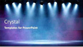  Presentation with empty stage - Presentation design with stage-lights-spotlights-illuminating-empty background and a teal colored foreground