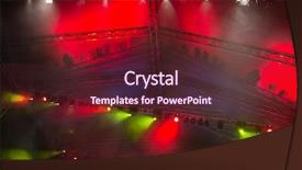  Presentation with stage - Colorful PPT layouts enhanced with elegant brunette woman in pink backdrop and a gold colored foreground