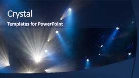  Presentation with stage lights - Amazing PPT layouts having stage lights backdrop and a navy blue colored foreground