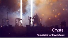  Presentation with music band - Amazing slide deck having stage night entertainment music festival backdrop and a wine colored foreground