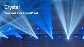  Presentation with spotlight - PPT theme having stage spotlight with laser rays background and a ocean colored foreground
