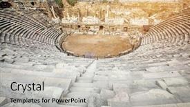  Presentation with five a side soccer - Slides with stage steps - amphitheatre in side background and a light gray colored foreground