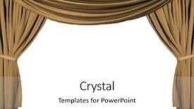  Presentation with theater stage - Beautiful PPT layouts featuring stage with gold velvet curtain backdrop and a white colored foreground