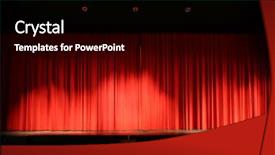  Presentation with theater curtains - Presentation design having stage with red velvet curtain background and a black colored foreground