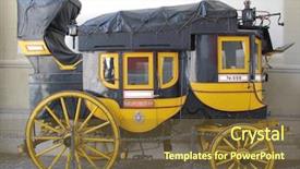  Presentation with coach - Presentation theme with stagecoach - old coach at the swiss background and a tawny brown colored foreground