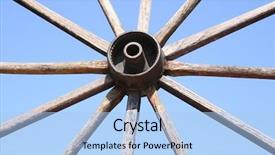  Presentation with wheel - Presentation consisting of stagecoach - old wagon wheel background and a light blue colored foreground