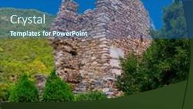  Presentation with summer - Theme having stagira-archeological-park-at-summer background and a ocean colored foreground