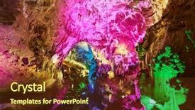  Presentation with cave - Slide set consisting of staglagmites - kumistavi cave formations with stalactite background and a tawny brown colored foreground