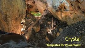  Presentation with cave - Presentation theme consisting of staglagmites - magura cave near rabisha village background and a tawny brown colored foreground