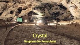  Presentation with cave - Slide set having staglagmites - magura cave near rabisha village background and a tawny brown colored foreground