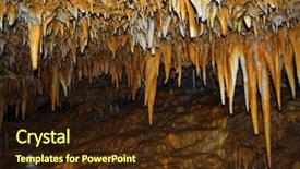  Presentation with cave - Presentation featuring staglagmites - rock formations inside background and a wine colored foreground