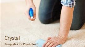  Presentation with home cleaning service - Presentation theme featuring stained - cleaning and home concept background and a lemonade colored foreground