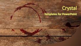  Presentation with wine - PPT theme enhanced with stained - red wine stains on wooden background and a tawny brown colored foreground