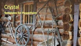  Presentation with hut - Amazing presentation theme having stained glass - facade of an ancient wooden backdrop and a tawny brown colored foreground