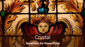  Presentation with stained glass - Slide deck consisting of stained-glass-depicting-face background and a wine colored foreground