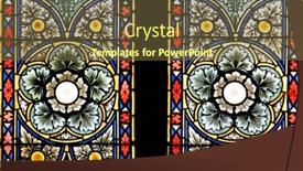  Presentation with stained glass - Colorful slides enhanced with stained-glass-in-zagreb-cathedral backdrop and a tawny brown colored foreground