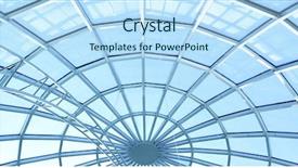  Presentation with ceiling designs - Amazing slide deck having stained glass window - limpid round ceiling backdrop and a sky blue colored foreground