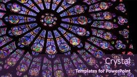  Presentation with notre dame - Presentation theme consisting of stained-glass-window-of-notre background and a violet colored foreground
