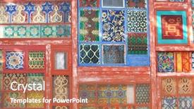  Presentation with stained glass - Presentation design consisting of stained-glass window background and a coral colored foreground