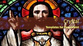  Presentation with stained glass - Presentation theme having stained-glass-windows-at-cathedral background and a tawny brown colored foreground