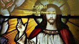  Presentation with stained glass - Slides having stained-glass-windows-at-cathedral background and a tawny brown colored foreground