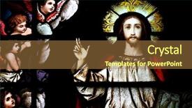  Presentation with stained glass - Beautiful presentation featuring stained glass windows at cathedral backdrop and a tawny brown colored foreground