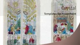  Presentation with stained glass - Slide deck having stained-glass-windows background and a light gray colored foreground