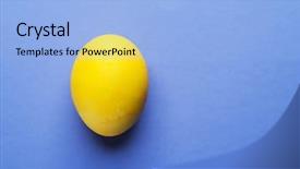  Presentation with blue yellow - Colorful PPT theme enhanced with stained in yellow easter egg backdrop and a light blue colored foreground