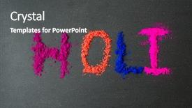  Presentation with holi festival - Colorful presentation design enhanced with special staining - 'holi' word written by powder backdrop and a dark gray colored foreground