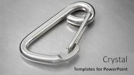  Presentation with boating - Slides with stainless-steel-asymmetrical-carabiner-hook background and a light gray colored foreground