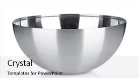  Presentation with stainless steel - Beautiful presentation theme featuring stainless steel bowl isolated backdrop and a light gray colored foreground