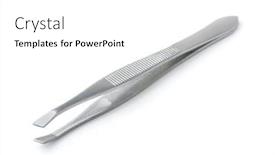 Presentation with stainless steel - Slides having stainless-steel-cosmetics-tweezers-isolated background and a white colored foreground