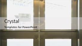  Presentation with stainless steel - Cool new slides with stainless steel double doors backdrop and a white colored foreground