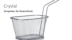  Presentation with stainless steel - Slide deck having stainless-steel-fryer-basket-isolated background and a white colored foreground