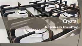  Presentation with stainless steel abstract - Colorful slide deck enhanced with stainless steel gas hob detail backdrop and a gray colored foreground