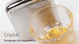  Presentation with whisky - PPT layouts consisting of stainless-steel-hip-flask background and a coral colored foreground