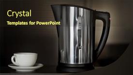  Presentation with stainless steel - Slides with stainless steel kettle and white coffee cup background and a wine colored foreground