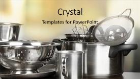  Presentation with stainless steel - Colorful theme enhanced with stainless steel kitchenware on table backdrop and a lemonade colored foreground