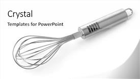  Presentation with stainless steel abstract - PPT theme featuring stainless steel kithen whisk isolated background and a white colored foreground