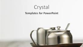 Presentation with stainless steel - Cool new PPT theme with stainless steel milk and sugar container on the wooden background backdrop and a white colored foreground