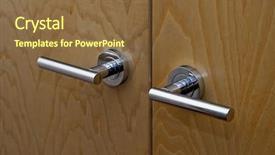  Presentation with stainless steel - PPT layouts featuring stainless steel modern door handle background and a tawny brown colored foreground
