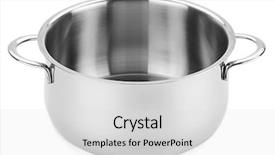  Presentation with stainless steel - Colorful PPT layouts enhanced with stainless steel pot without cover backdrop and a light gray colored foreground