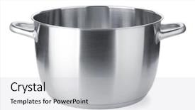  Presentation with stainless steel - Beautiful theme featuring stainless steel pot without cover backdrop and a light gray colored foreground
